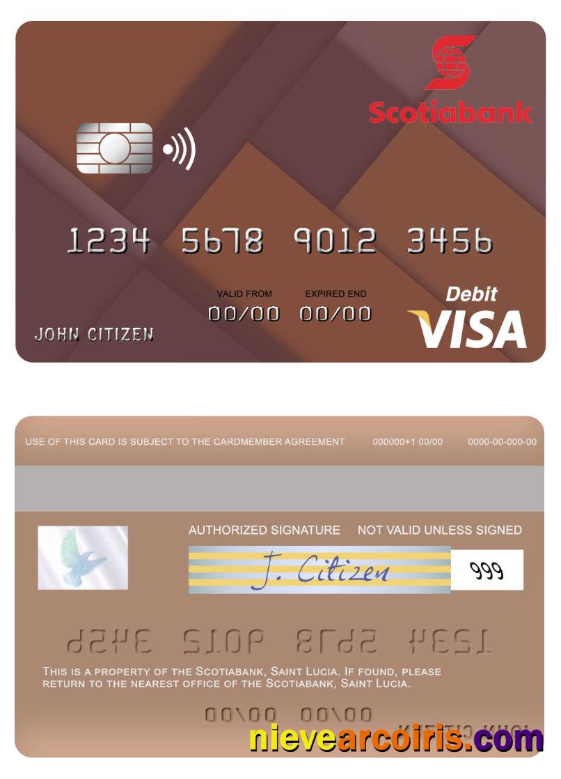 Saint Lucia Scotiabank Visa Debit Card Photolook