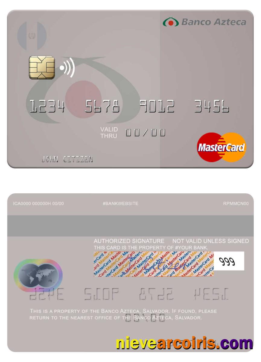 Salvador Banco Azteca Mastercard Template