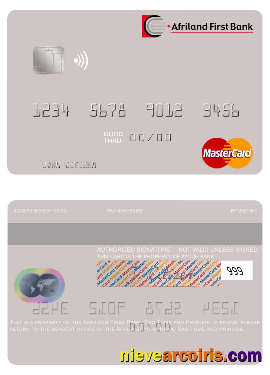 Sao Tome And Principe Afriland First Bank Mastercard Template