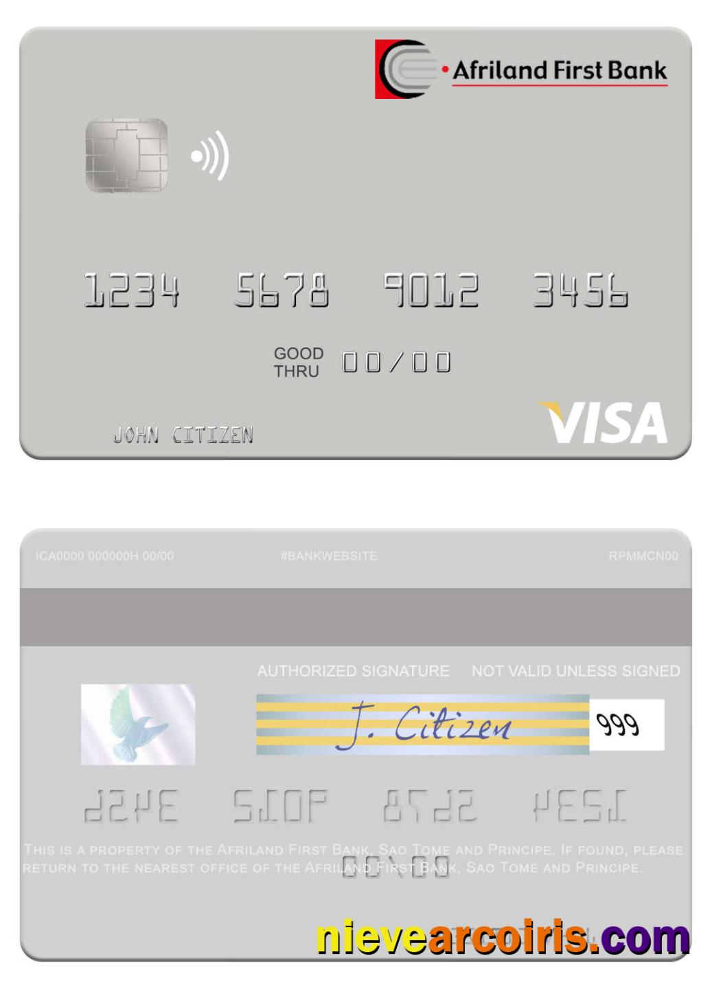 Sao Tome And Principe Afriland First Bank Visa Debit Card Photolook