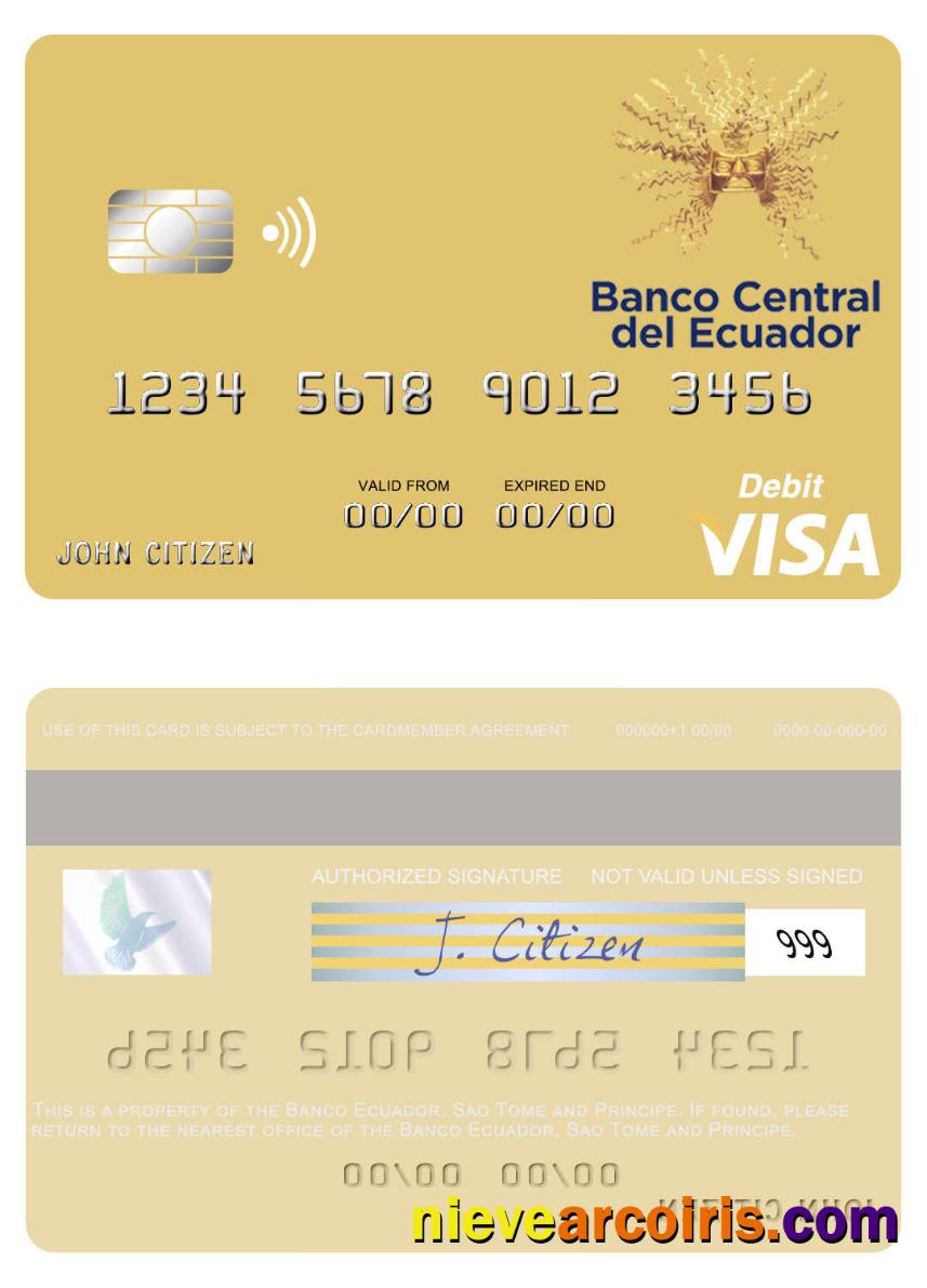 Sao Tome And Principe Banco Ecuador Visa Debit Card Photolook