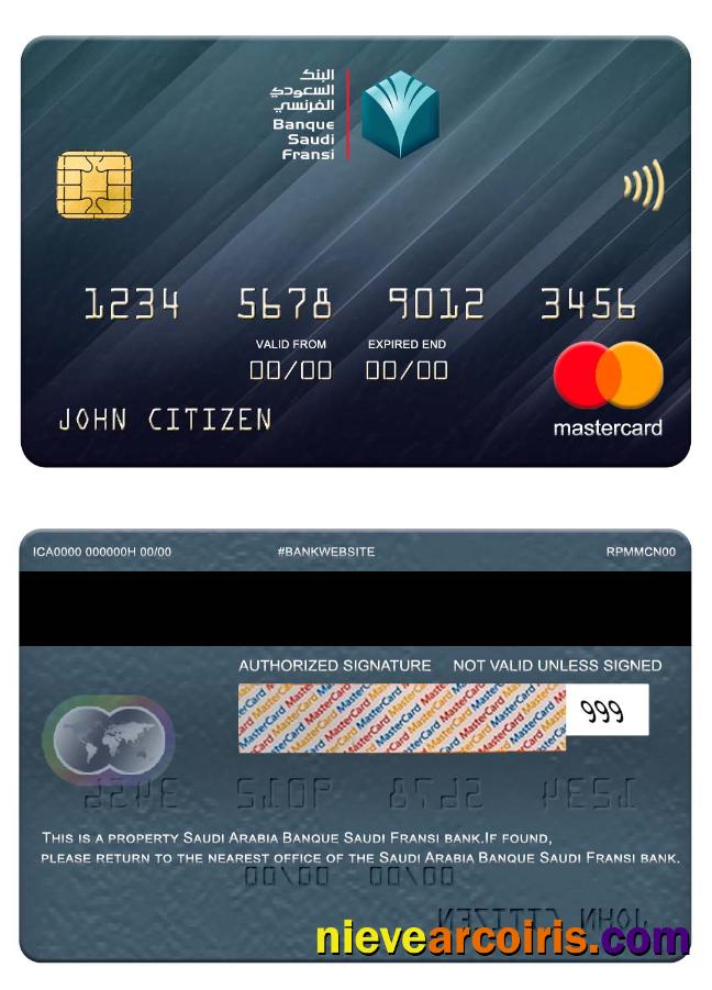 Saudi Arabia Banque Saudi Fransi Bank Mastercard Preview