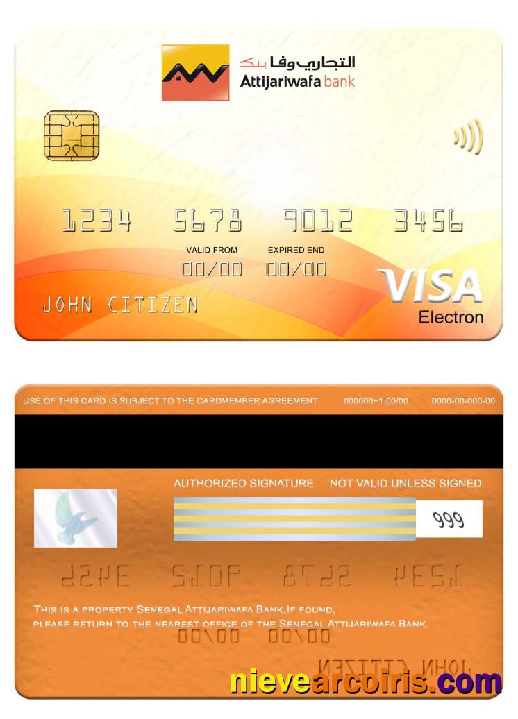 Senegal Attijariwafa Bank Visa Electron Card Sample