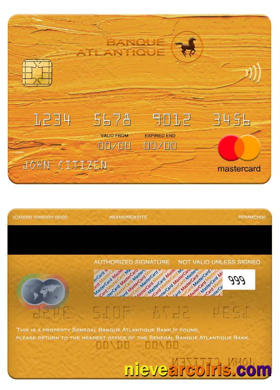 Senegal Banque Atlantique Bank Mastercard Preview