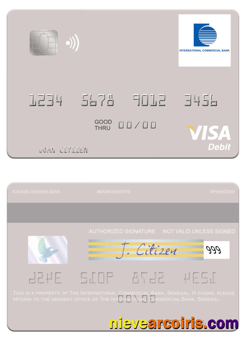 Senegal The International Commercial Bank Visa Debit Card Photolook