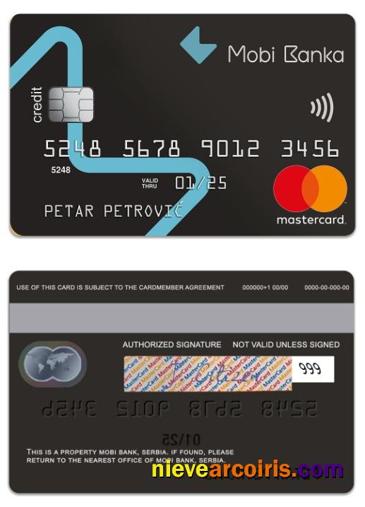 Serbia Mobi Bank Mastercard Sample