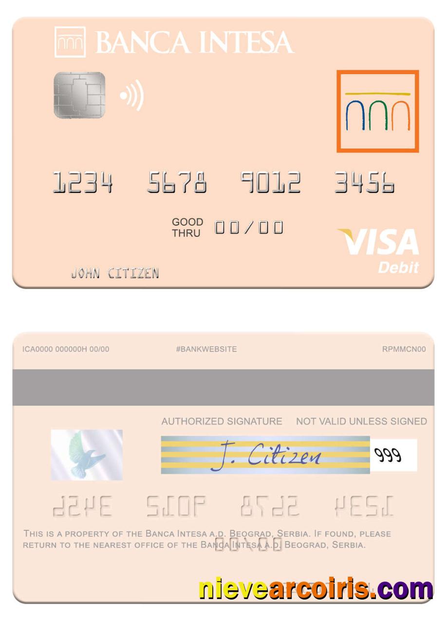 Serbia The Banca Intesa A.d. Beograd Visa Debit Card Preview