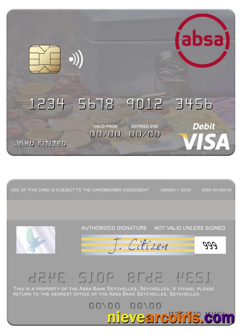 Seychelles Absa Bank Seychelles Visa Debit Card Sample