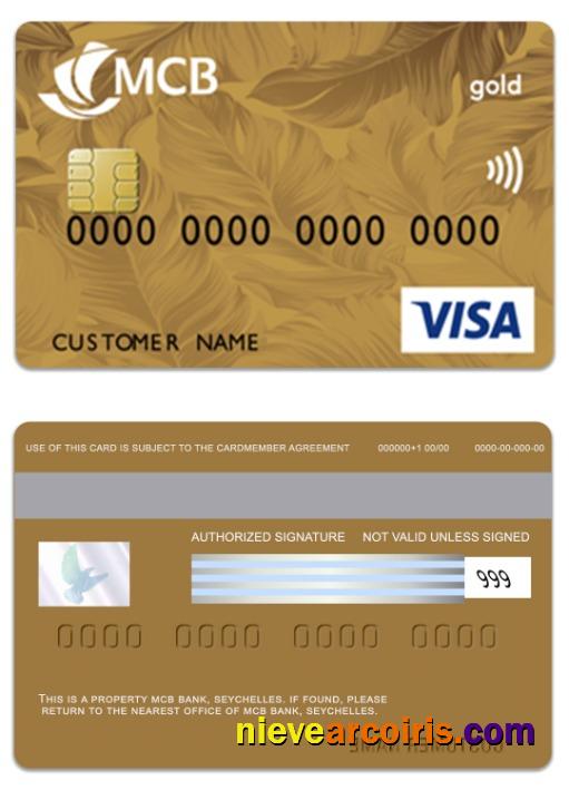 Seychelles MCB Bank Visa Credit Gold Card Preview