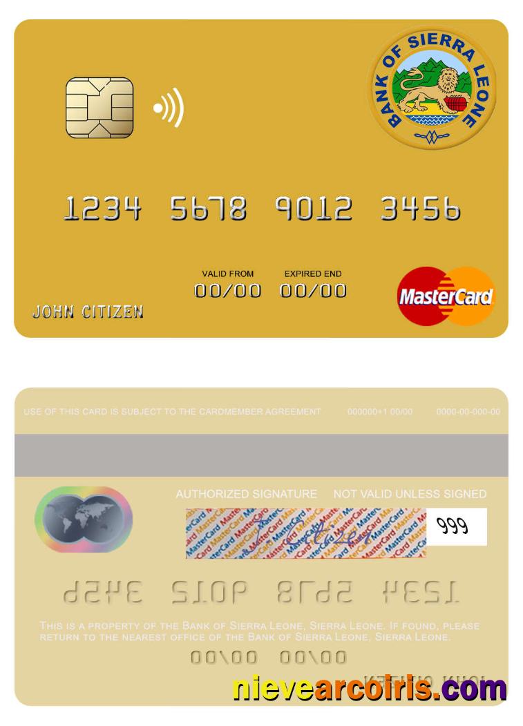 Sierra Leone Bank Of Sierra Leone Mastercard Photolook