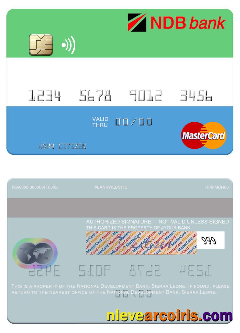 Sierra Leone National Development Bank Mastercard Sample