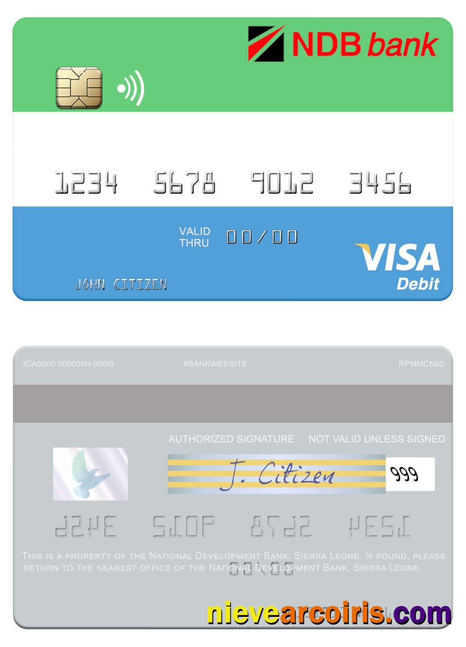 Sierra Leone National Development Bank Visa Debit Card Photolook