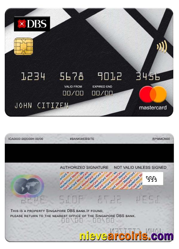 Singapore DBS Bank Mastercard Template