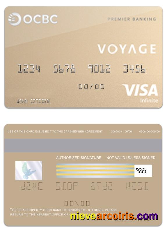 Singapore OCBC Bank Voyage Visa Infinite Card Photolook