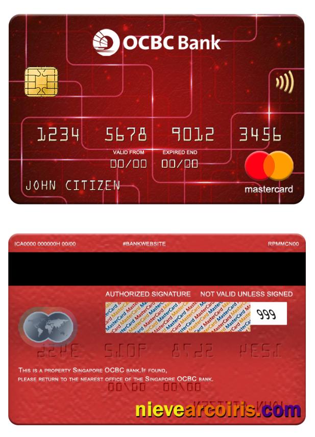 Singapore OCBC Bank Mastercard Template
