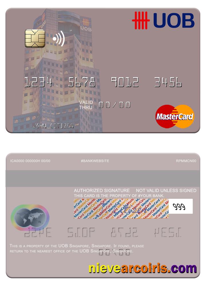 Singapore UOB Singapore Mastercard Template