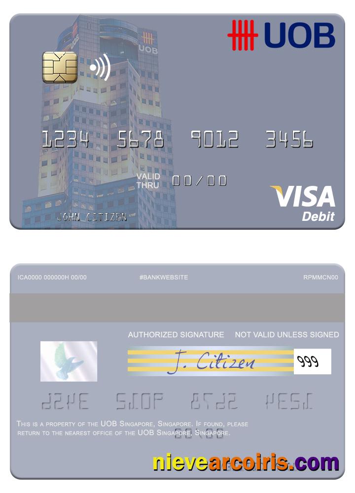Singapore UOB Singapore Visa Debit Card Photolook