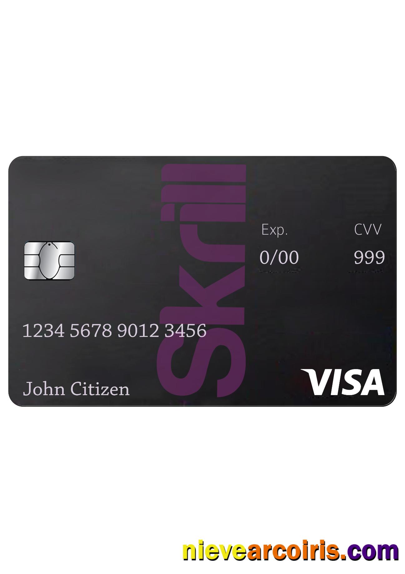 Skrill Visa Debit Card Sample