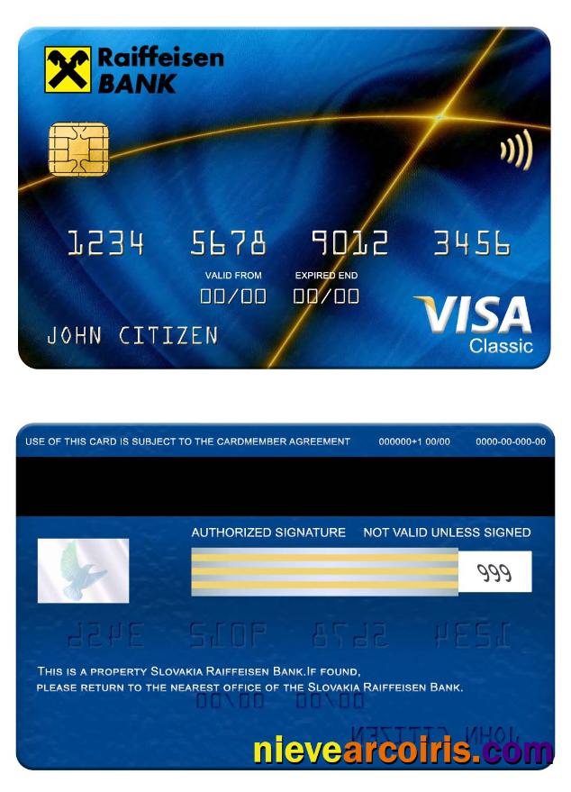 Slovakia Raiffeisen Bank Visa Classic Card Preview