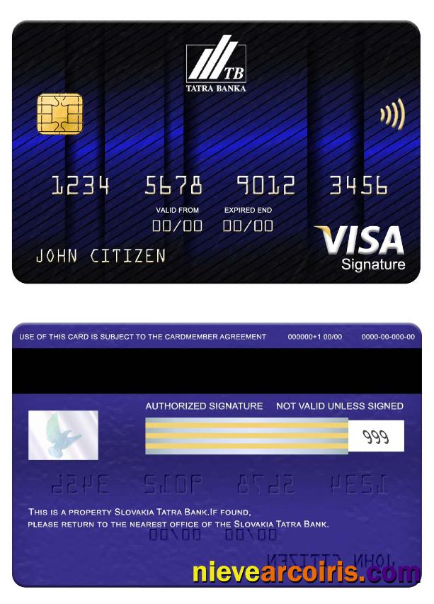 Slovakia Tatra Bank Visa Signature Card Photolook