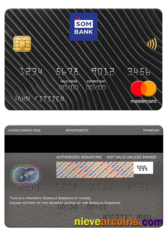 Somalia Sombank Mastercard Template