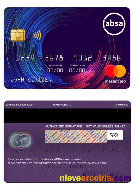 South Africa ABSA Bank Mastercard Template