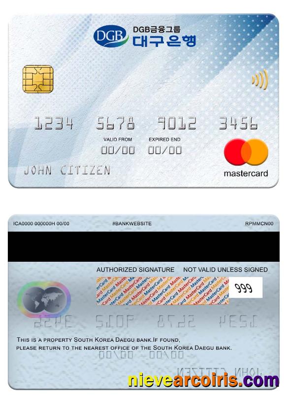 South Korea Daegu Bank Mastercard Photolook