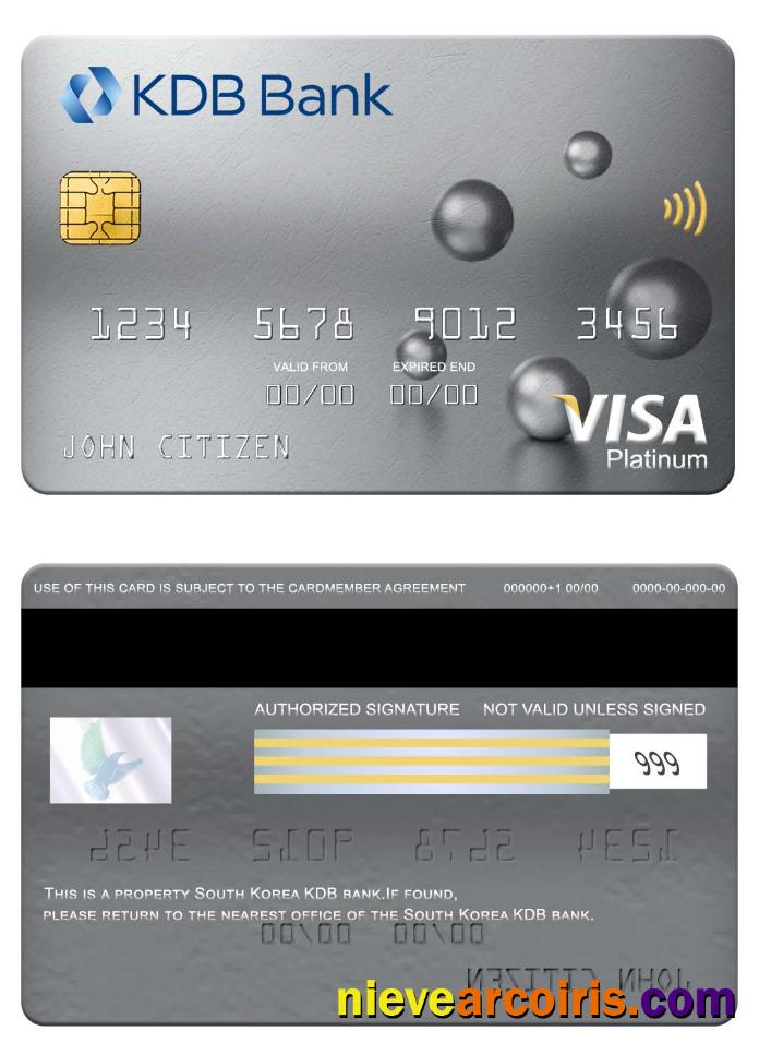 South Korea KDB Bank Visa Platinum Card Photolook