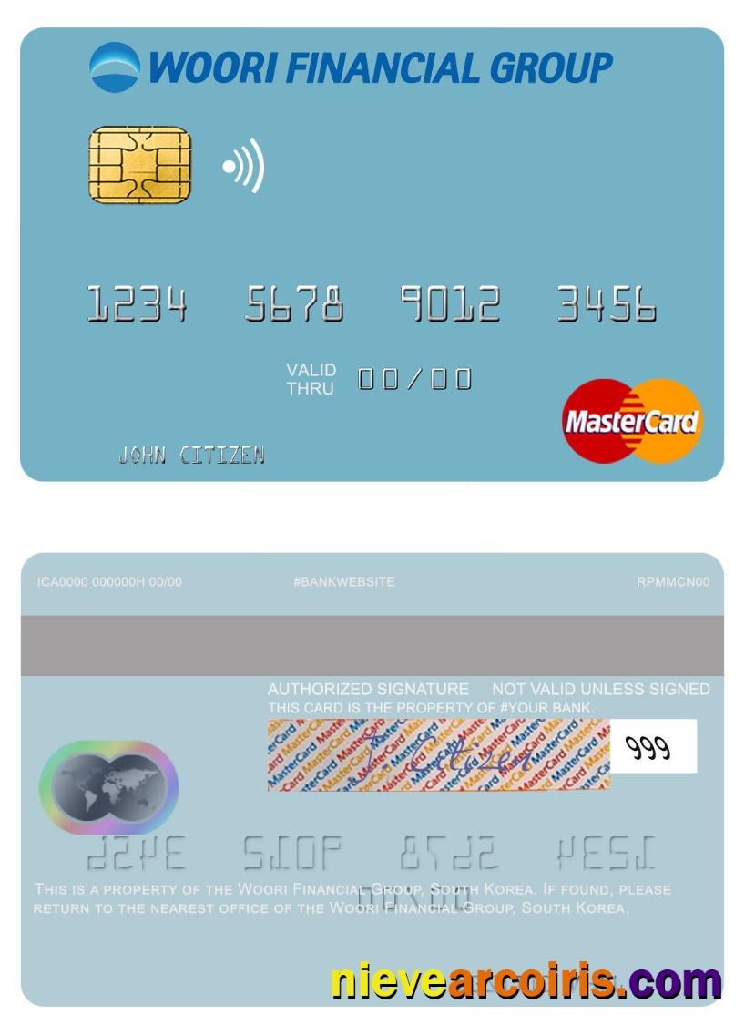 South Korea Woori Financial Group Mastercard Sample