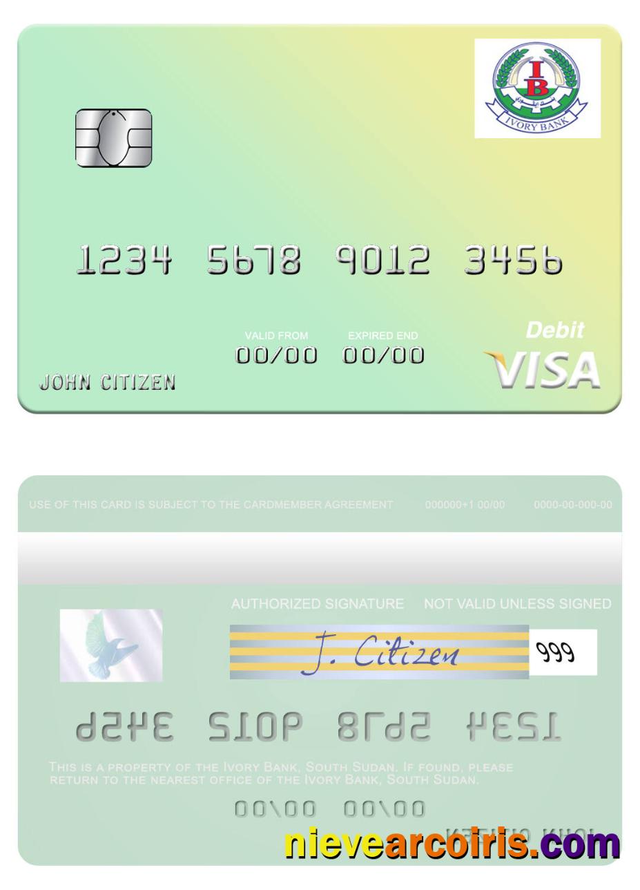 South Sudan Ivory Bank Visa Debit Card Preview