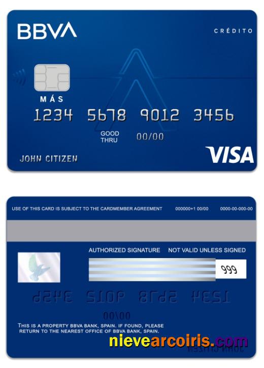 Spain BBVA Bank Visa Credit Card Photolook