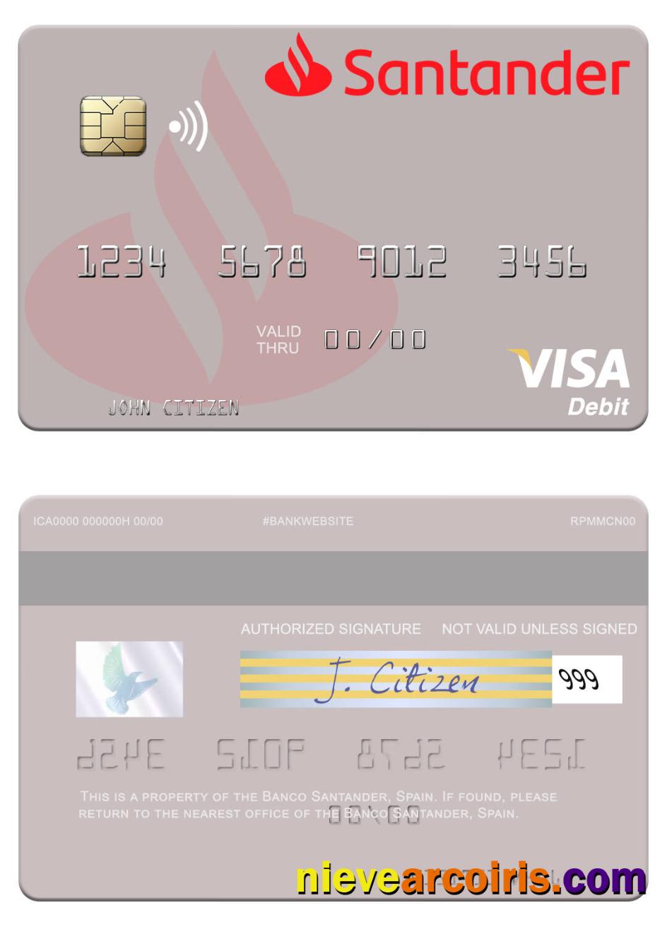 Spain Banco Santander Visa Debit Card Preview