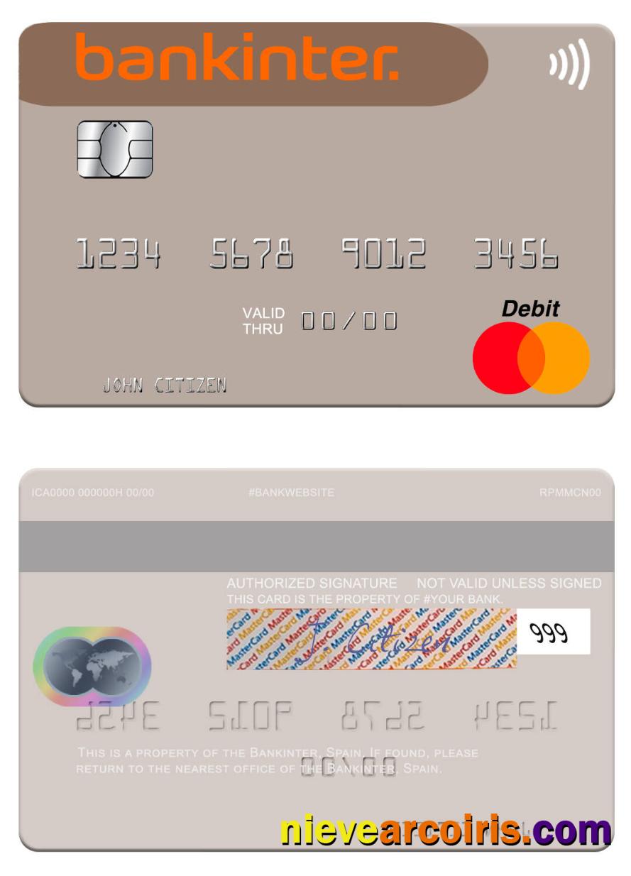 Spain Bankinter Mastercard Template