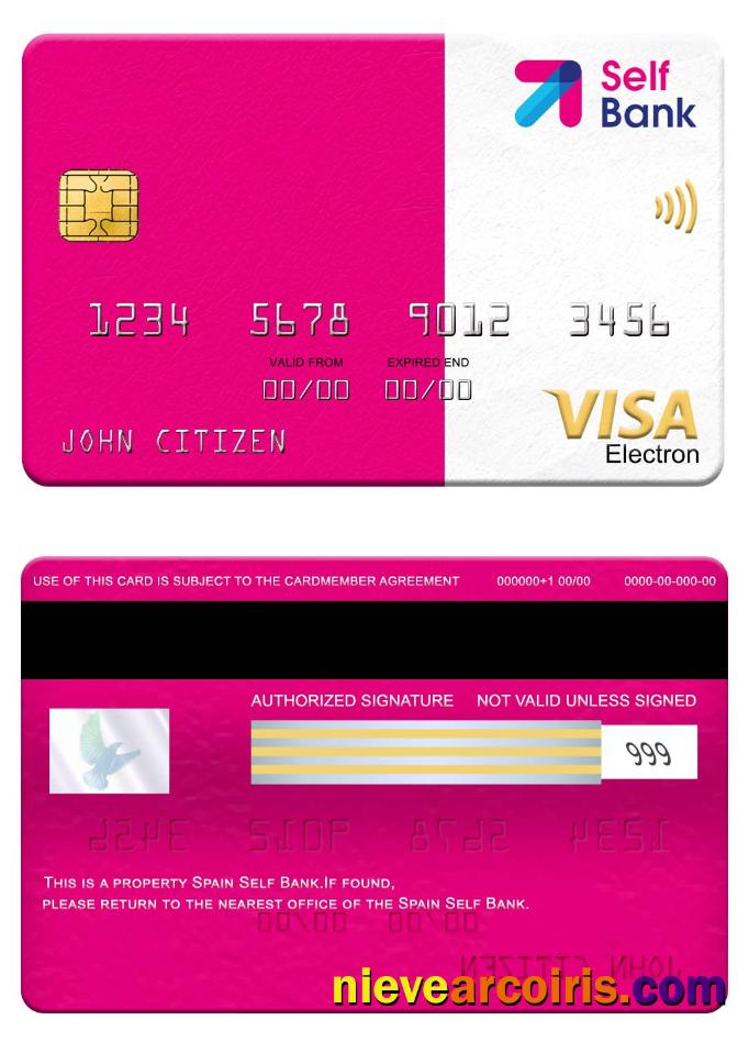 Spain Self Bank Visa Electron Card Sample