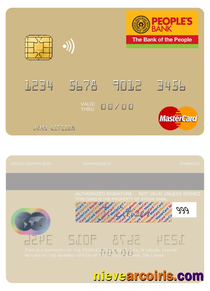 Sri Lanka People’s Bank Mastercard Sample