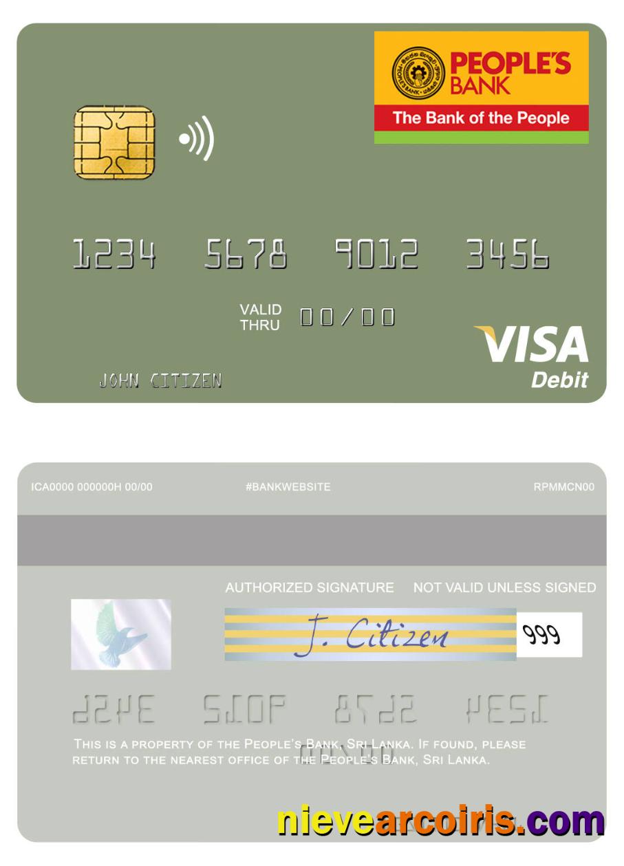 Sri Lanka People’s Bank Visa Debit Card Template