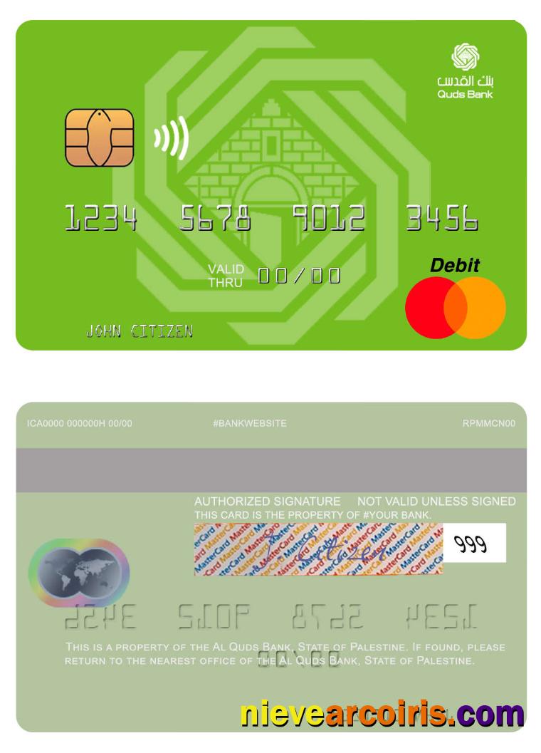 State Of Palestine Al Quds Bank Mastercard Photolook