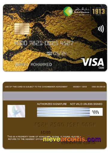Sudan Bank Of Khartoum Visa Gold Card Preview