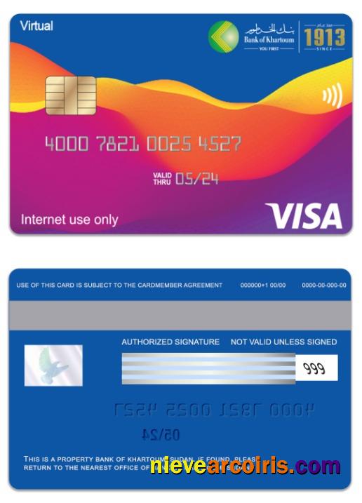 Sudan Bank Of Khartoum Visa Virtual Card Preview