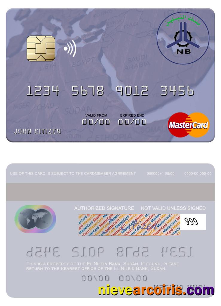 Sudan El Nilein Bank Mastercard Sample