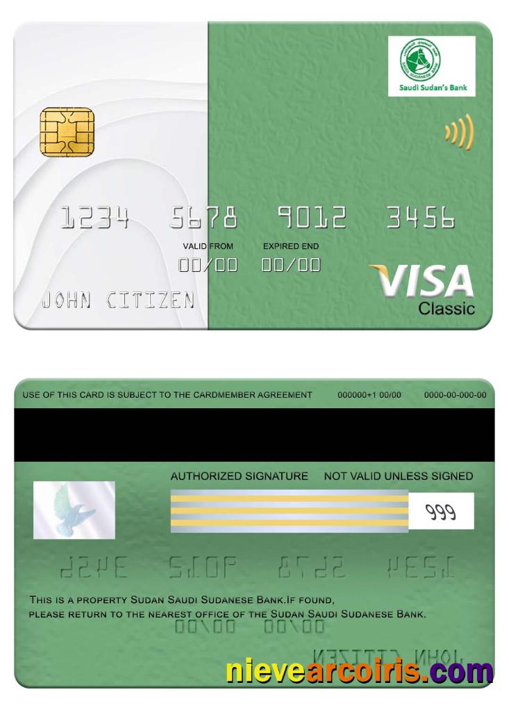 Sudan Saudi Sudanese Bank Visa Classic Card Preview