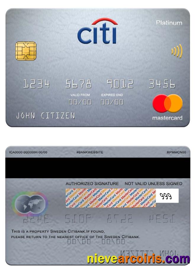 Sweden Citibank Mastercard Platinum Photolook