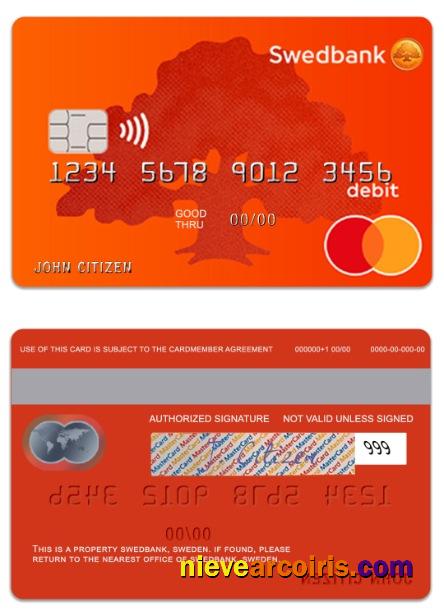Sweden SwedBank Debit Mastercard Preview