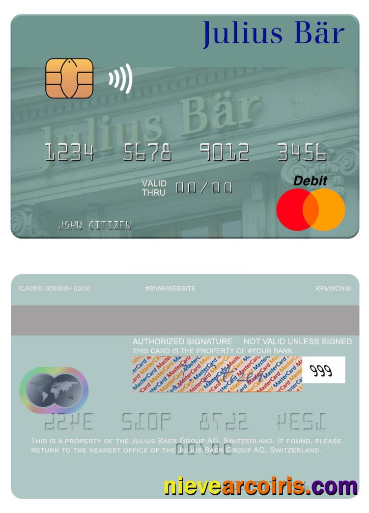 Switzerland Julius Baer Group AG Mastercard Sample