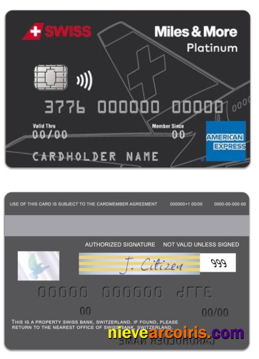 Switzerland SWISS Bank Miles & More Platinum American Express Card Photolook
