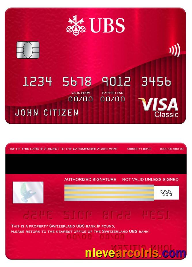 Switzerland UBS Bank Visa Classic Card Photolook