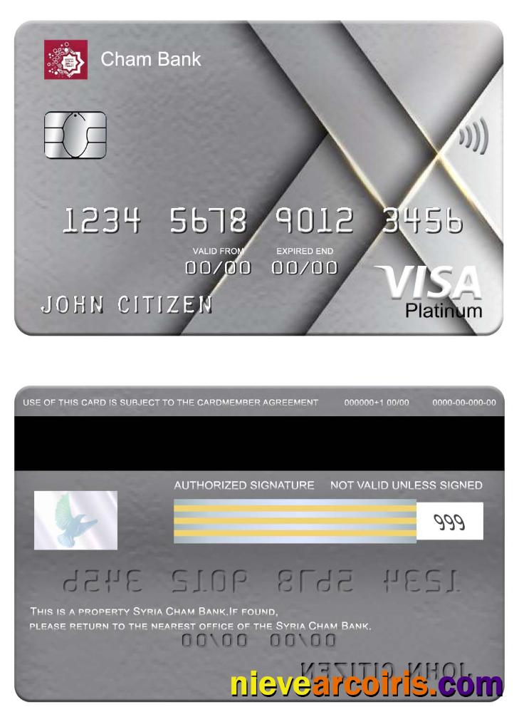 Syria Cham Bank Visa Platinum Card Photolook