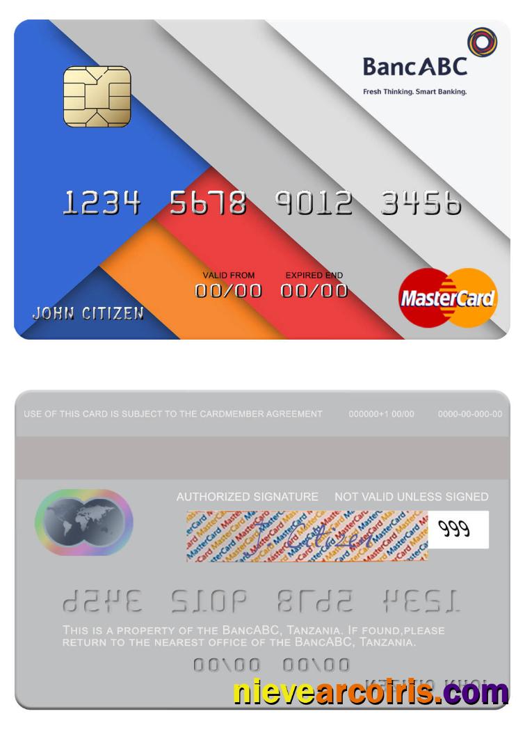 Tanzania BancABC Mastercard Template