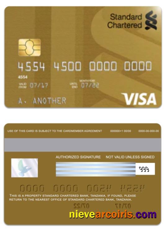 Tanzania Standard Chartered Bank Visa Gold Debit Card Photolook