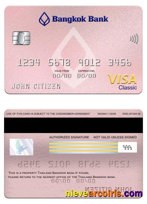 Thailand Bangkok Bank Visa Classic Card Photolook